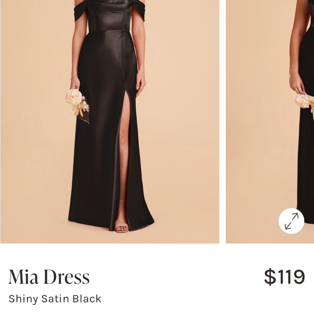 Mia Shiny Satin Black Dress